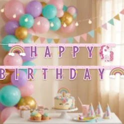 "happy birthday" enhjørning banner