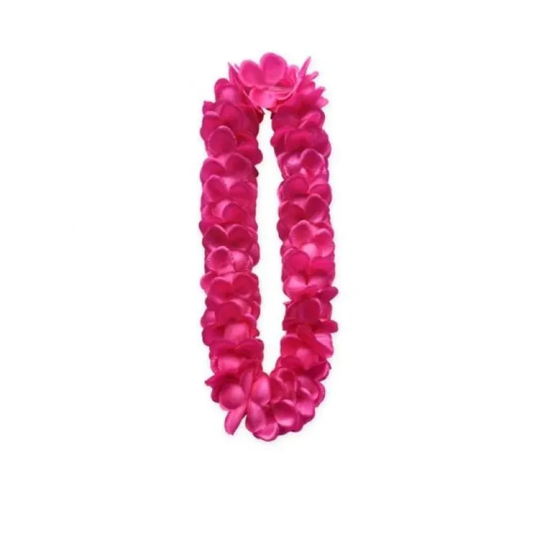 Hawaiiansk blomsterkæde satin lyserød