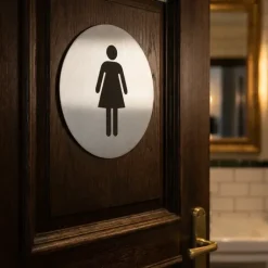 Hendi Dørskilt Toilet Herre/Dame Rustfrit Stål