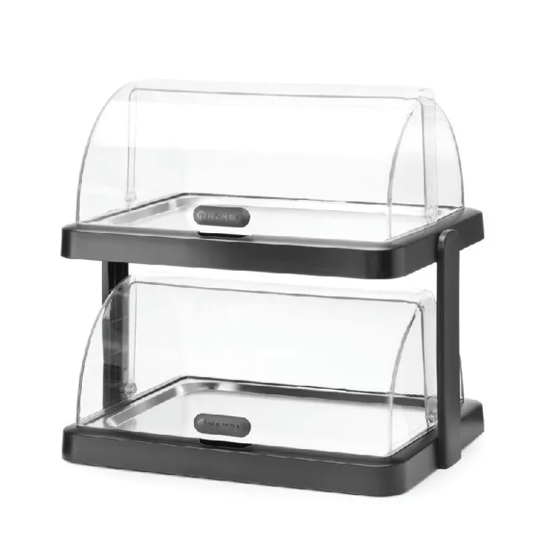 Hendi UNIQ Duo Køledisplay Roll Top Sort 2xGN 1/1