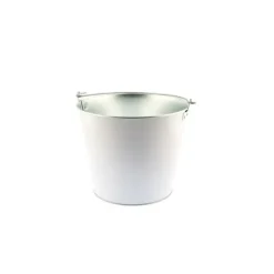 Hvid metal vinkøler med håndtag, 5 liter