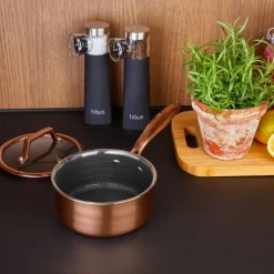 Hâws Santo Kasserolle 1,5 L med låg og hybridbelægning – Rose Gold