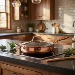 Hâws Santo Sauterpande 28 cm med låg og hybridbelægning – Rose Gold
