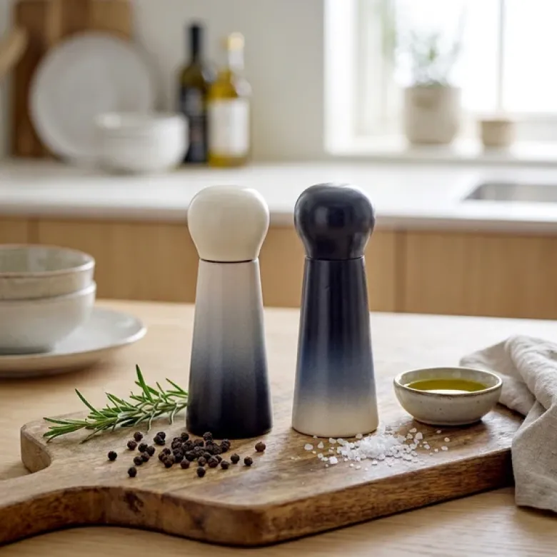 Hyman Salt & Peberkværn, Blå, Gummitræ 2 stk.