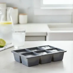 Isterningebakke til 6 store isterninger silikone 16,5x11,5x5 cm