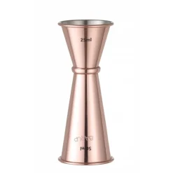 Jigger med ring 25 + 50 ml rustfrit stål kobberlook