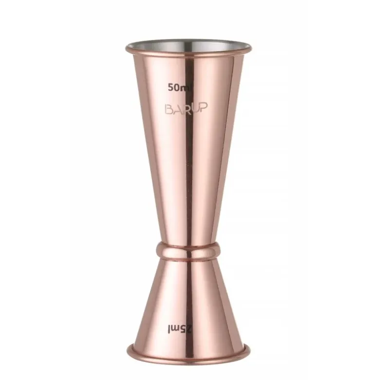 Jigger med ring 25 + 50 ml rustfrit stål kobberlook