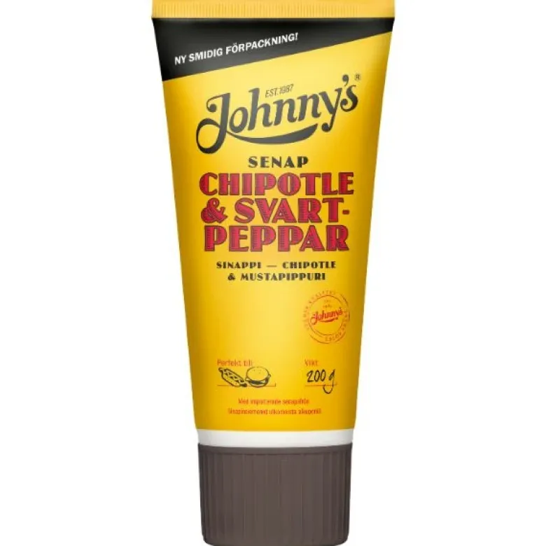 Johnnys Chipotle & Sortpeber sennep 200g