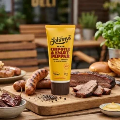Johnnys Chipotle & Sortpeber sennep 200g