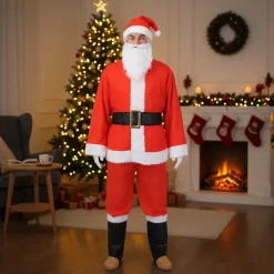 Julemandens dragt 9 dele luksus