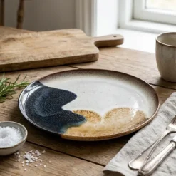 Jules Tallerken, Grå, Stentøj D28,5xH2 cm
