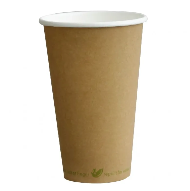 Kaffebæger 40 cl Ø90 mm Bionedbrydelig Brun 50 stk.