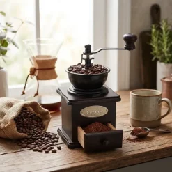 Kaffekværn Retro Sort Træ