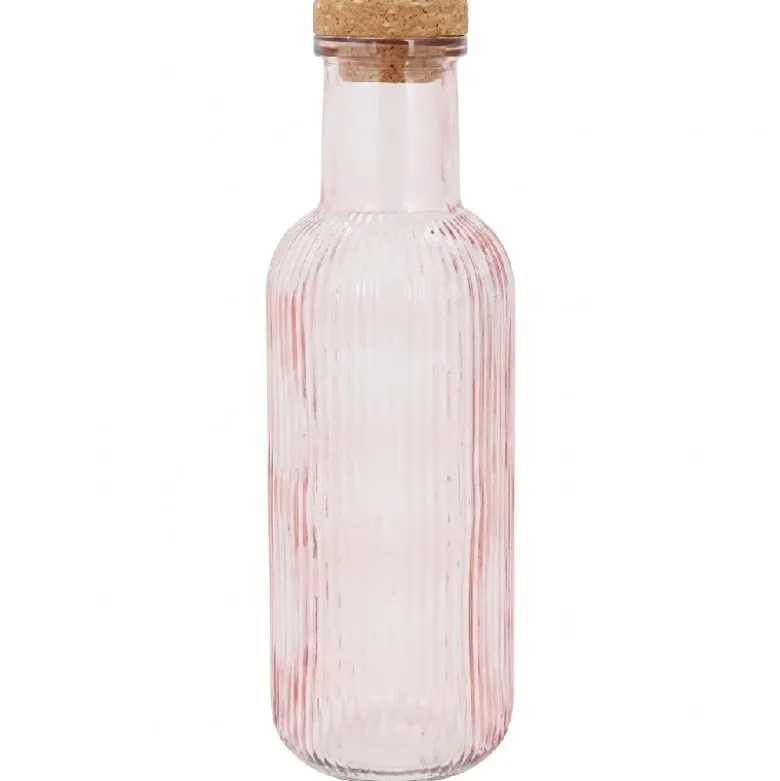 Karaffel med Prop Pink Glas 1L