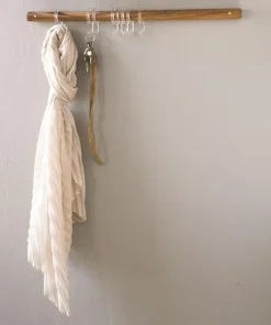 Knagerække 70 cm - Valnød & gennemsigtige kroge