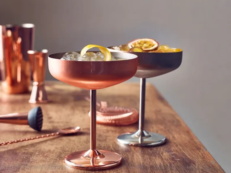 Kobberbelagt Cocktail Coupe glas 30cl - GenWare