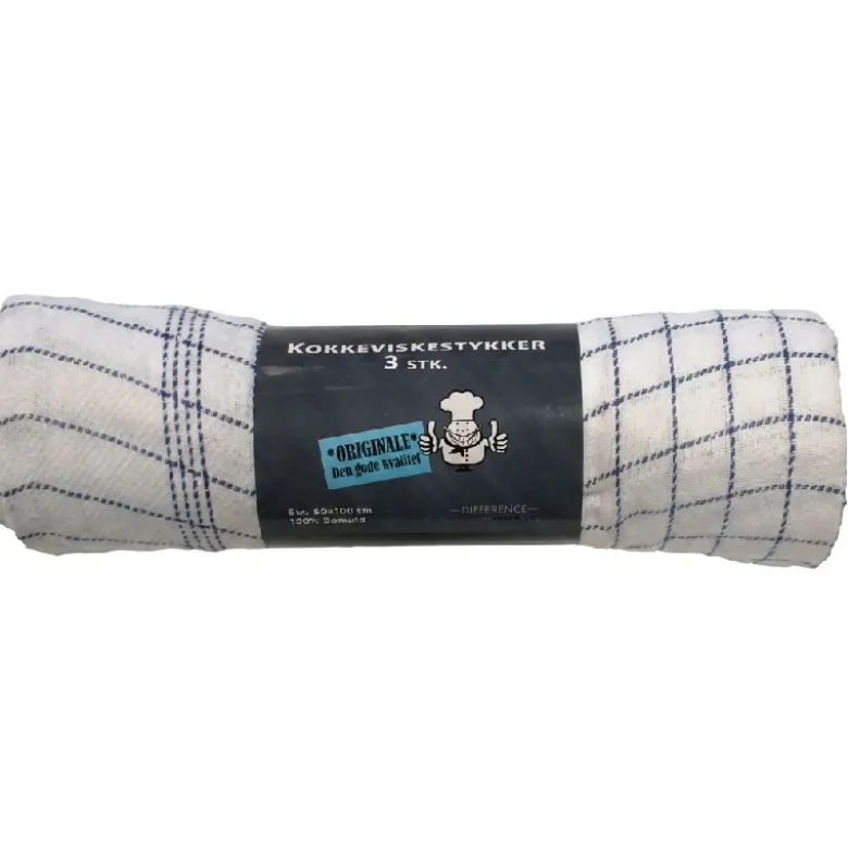 Kokkeviskestykke 3-pk. Str 50cm x 100cm