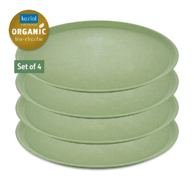 Koziol Connect Plate Ø25,5cm (4 stk.) - Leaf Green