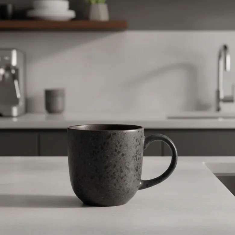 Krus stentøj 380ml sort