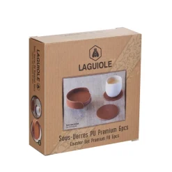 Laguiole coaster sæt premium PU - 6 stk.