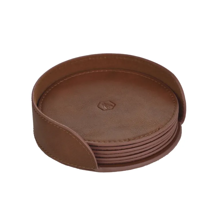 Laguiole coaster sæt premium PU - 6 stk.