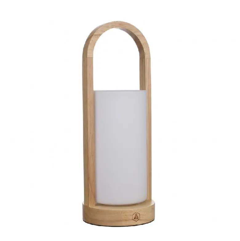 Laguiole lanterne i træ og glas LED USB 3 farver