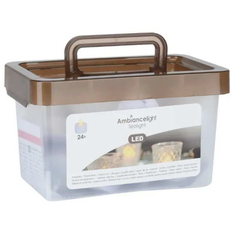 LED fyrfadslys sæt, 24 styk