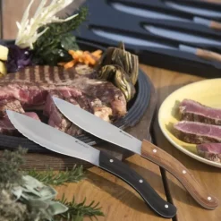 Legnoart TOMAHAWK Steakknive sæt - 4 stk - mørkt skaft