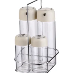 LG Salatdressingsæt 4 dele glas på bakke