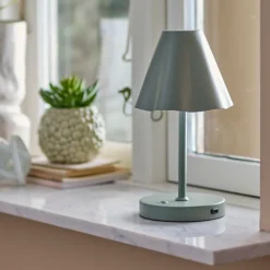 Lianna Portable Lampe, Genopladelig, Grøn, Metal
