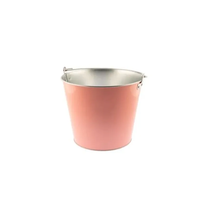 Lyserød metal vinkøler med håndtag, 5 liter