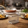 Mini Friturekurv Til Servering af Pomfritter 10 X 8 X 7.5cm - Rustfrit Stål