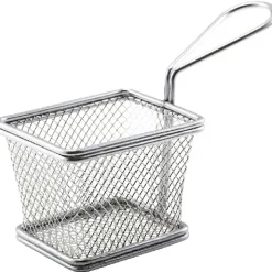 Mini Friturekurv Til Servering af Pomfritter 10 X 8 X 7.5cm - Rustfrit Stål