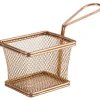 Mini Friturekurv Til Servering af Pomfritter Kobber 10 x 8 x 7.5cm - Rustfrit Stål