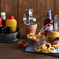 Mini Friturekurv Til Servering af Pomfritter 9.5 x 9.5 x 6cm - Rustfrit Stål
