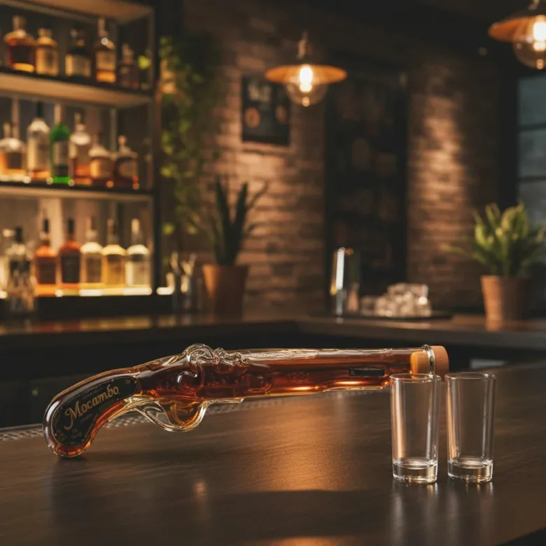Mocambo Rum Anejo 10 års Pistol + 2 Glas 20 cl