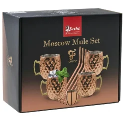 Moscow mule diamant set m. sugerør 450 ml - kobber