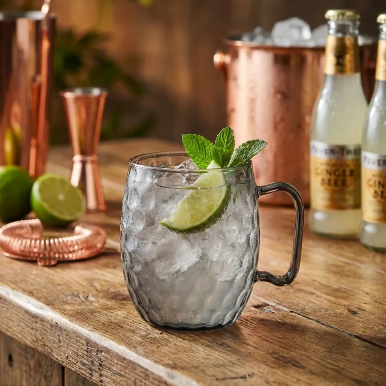 Moscow Mule Glas Hamret Sort 45cl