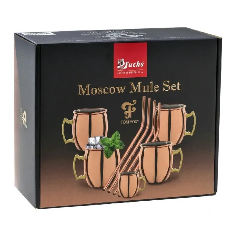Moscow mule set m. sugerør 450 ml - kobber