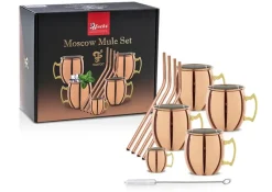Moscow mule set m. sugerør 450 ml - kobber