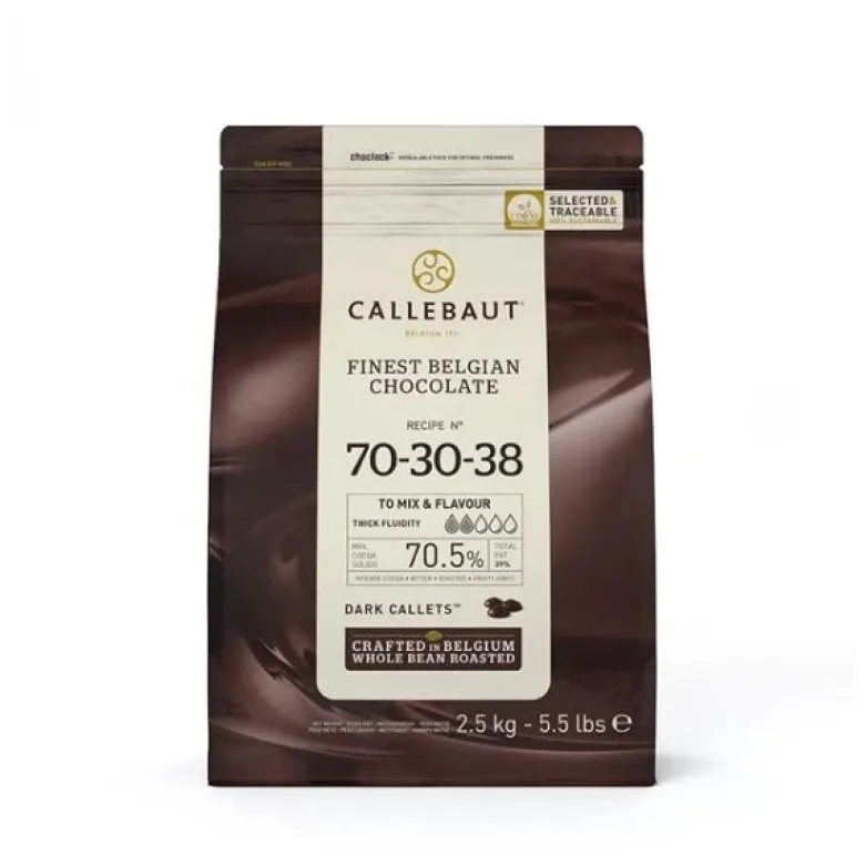 Mørke chokoladeovertræksknapper 70,5% Barry Callebaut 2,5KG