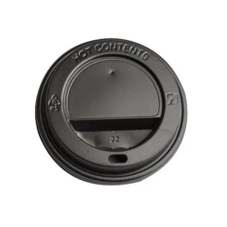 Multiline Drikkelåg i Plast til Kaffebæger Sort