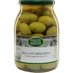 Oliven grøn bella di cerignola m/sten 980 g