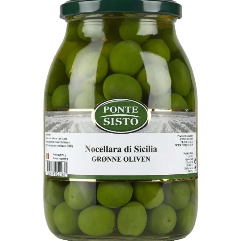 Oliven grøn Nocellara di Sicilia med sten 960 g