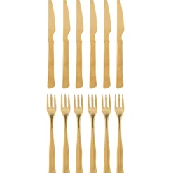 Ollin Grillbestik, Multipak, Guld, Rustfri Stål 12 stk