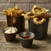 2,5 oz rustfrit stål ramekin hamret sølv Genware