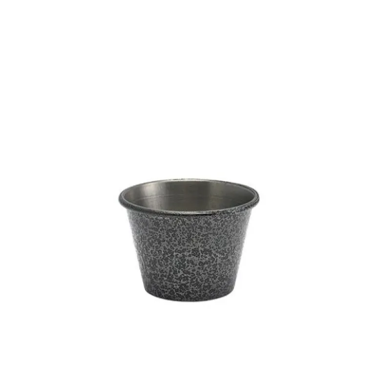 2,5 oz rustfrit stål ramekin hamret sølv Genware
