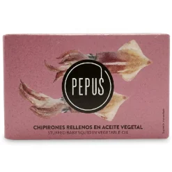Pepus fyldte blæksprutter i solsikkeolie 120ml/72
