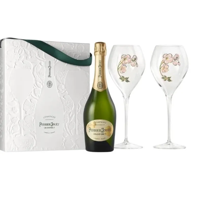 Perrier-Jouët Grand Brut Gaveæske M. 2 glas