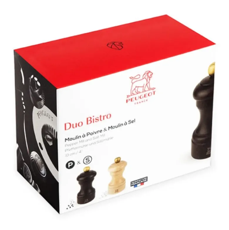 Peugeot Bistro sæt PM+SM Choco/nat., træ, 10cm